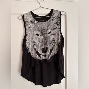 All saints crop top with wolf